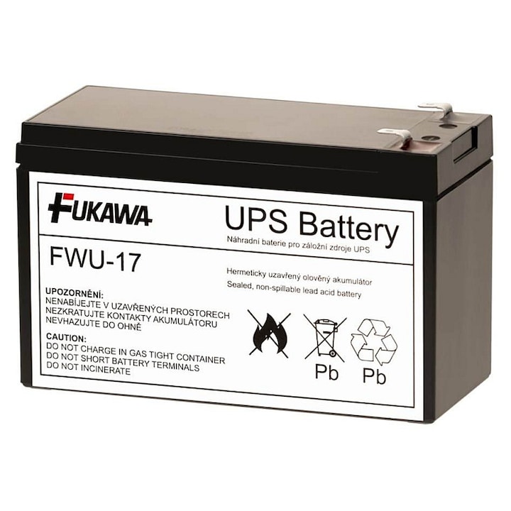 Baterie cu plumb FUKAWA FWU17 pentru UPS APC/ baterie de inlocuire pentru RBC17/ 12V/ 9Ah/ durata de viata 5 ani