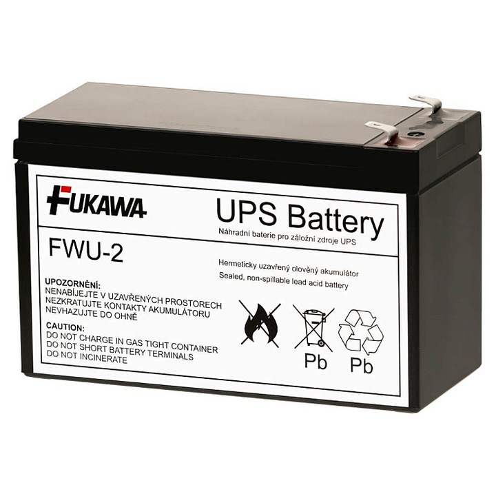 Baterie UPS Fiamm FWU2, inlocuitor pentru APC RBC2, tehnologie AGM etansa, 94x151x65 mm, Negru, 1 buc