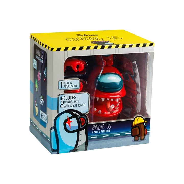 Alltoys Among Us gyűjthető akciófigura, mozgatható kezekkel, kalapokkal és 1 rejtett kiegészítővel, mozgatható részekkel, piros, 1 db