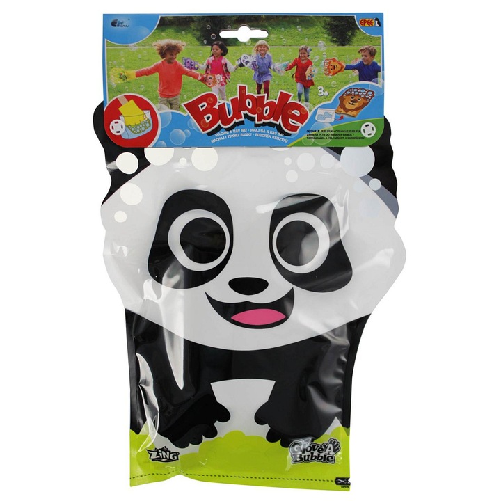 EPEE Bubbles buborék kesztyű, panda design, gyerekeknek, fehér/fekete, 1 db