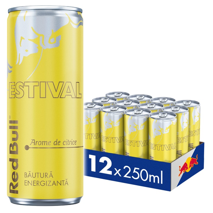 Bautura Energizanta Red Bull ESTIVAL Arome de citrice, 12X250 ml