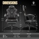 Scaun Gaming Premium, DOWINX®, Scaun Gaming Ergonomic, Masaj In Perna Lombara USB, Sezut Cu Arcuri Metalice Si Spuma, Suport Picioare Retractabil, Rabatabil 90°-145°, Cadru Metalic Rezistent, Material PU Respirabil, BuzunarE Depozitare, Rotire 360°, Negru