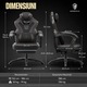 Scaun Gaming Premium, DOWINX®, Scaun Gaming Ergonomic, Masaj In Perna Lombara USB, Sezut Cu Arcuri Metalice Si Spuma, Suport Picioare Retractabil, Rabatabil 90°-145°, Cadru Metalic Rezistent, Material PU Respirabil, BuzunarE Depozitare, Rotire 360°, Negru