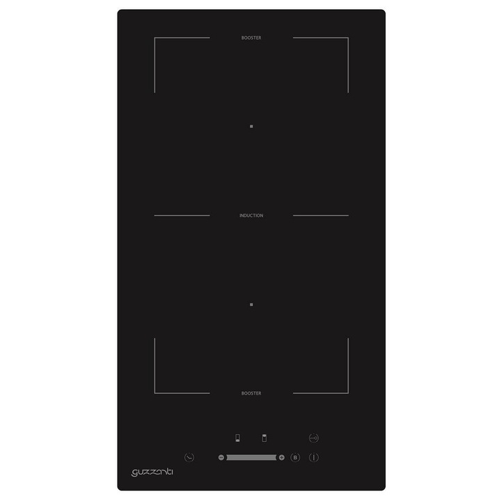 Guzzanti GZ 8401SE elektromos főzőlap, 2 zónás, fekete, 29x52x6,8 cm