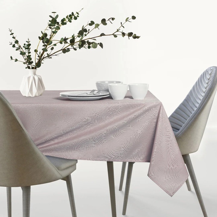 Világos rózsaszín téglalap alakú asztalterítő, 30x100cm, textil