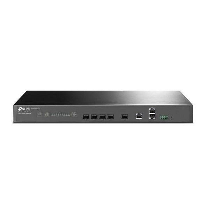 OLT TP-Link DeltaStream DS-P7001-04, 4x GPON (akár 1:128), 1x 10GbE SFP+, 2x GbE RJ-45 uplink/menedzsment, Hot-Swap, redundáns AC+DC tápegységek, Fekete