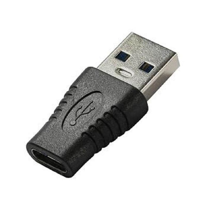 PremiumCord Adapter USB 3.0 A apa - USB-C anya, fekete öntött adapter