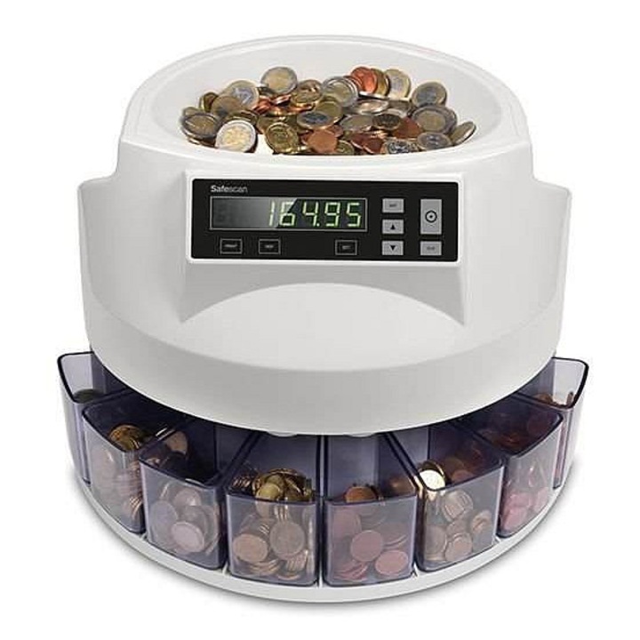 Aparat numarat si sortat monede Safescan 1250, 220 monede/minut, capacitate 500 monede, EUR, 355x330x266mm