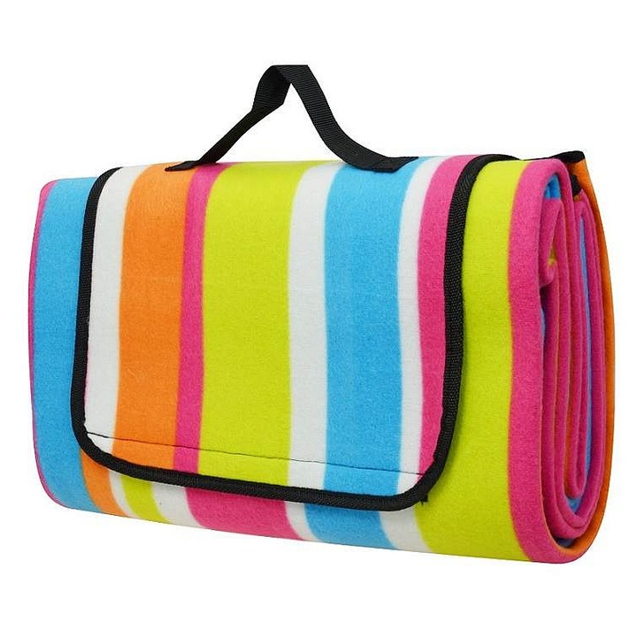 Patura picnic Calter Quod, izolatie, impermeabila, multicolor, 150x130cm