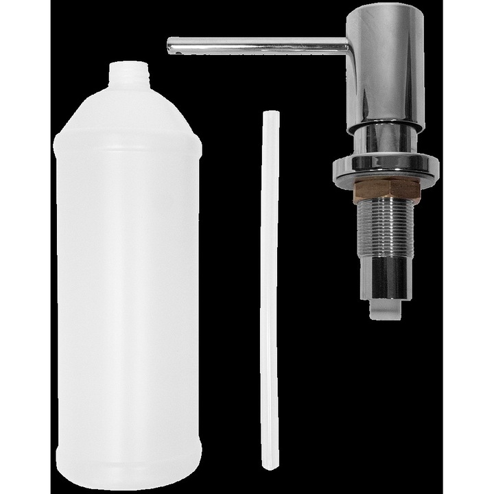 Szappanadagoló/dispenser Concept DS350ss kerek, felültöltős és kivehető tartállyal, kompatibilis Concept gránit mosogatókkal, króm, 350 ml