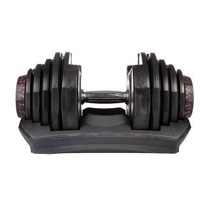 Merco, Gantera reglabila din otel/ABS cu selectie rapida a greutatii si blocare, Exclusive, Negru, 2,5-40 kg