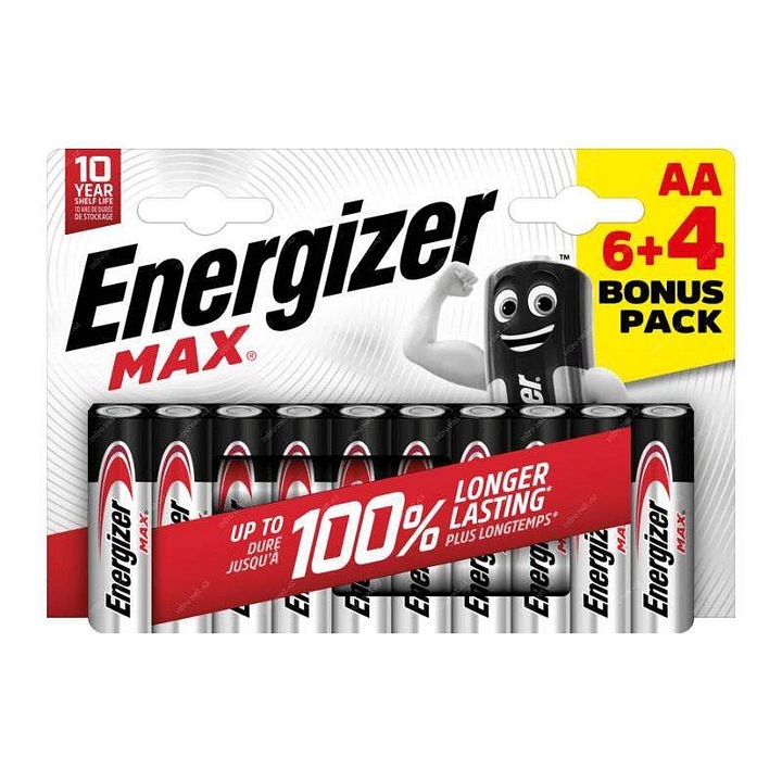 Baterii alcaline Energizer AA LR6 PowerSeal 1.5V set 10x12