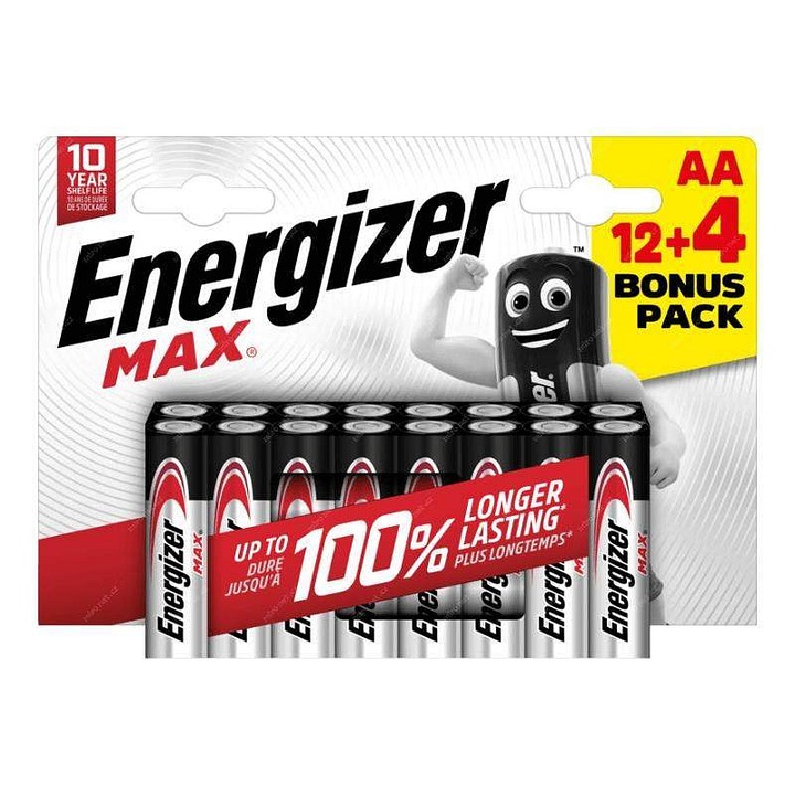 Baterii alcaline Energizer AA 1.5V PowerSeal 16 buc