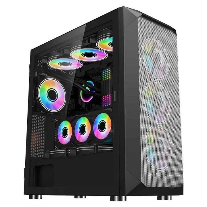 Кутия за компютър 1stCOOL WindStorm Black MiddleTower ARGB черна 465x230x495mm