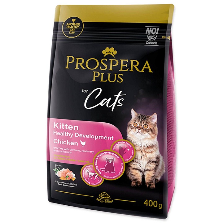 PROSPERA Plus száraz macskaeledel, csirke, 0.4kg, fejlődéshez