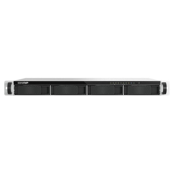 NAS 1U QNAP TS-h765eU-8G, Intel Atom x7405C 4-magos akár 3,4 GHz-ig, 8GB DDR5 (bővíthető 16GB-ra), 4x 3,5 SATA + 3x E1.S/M.2 NVMe, 2x 2,5GbE, 10GbE opcionális, QuTS hero (ZFS), rövid rack mélység, fekete, 1 db