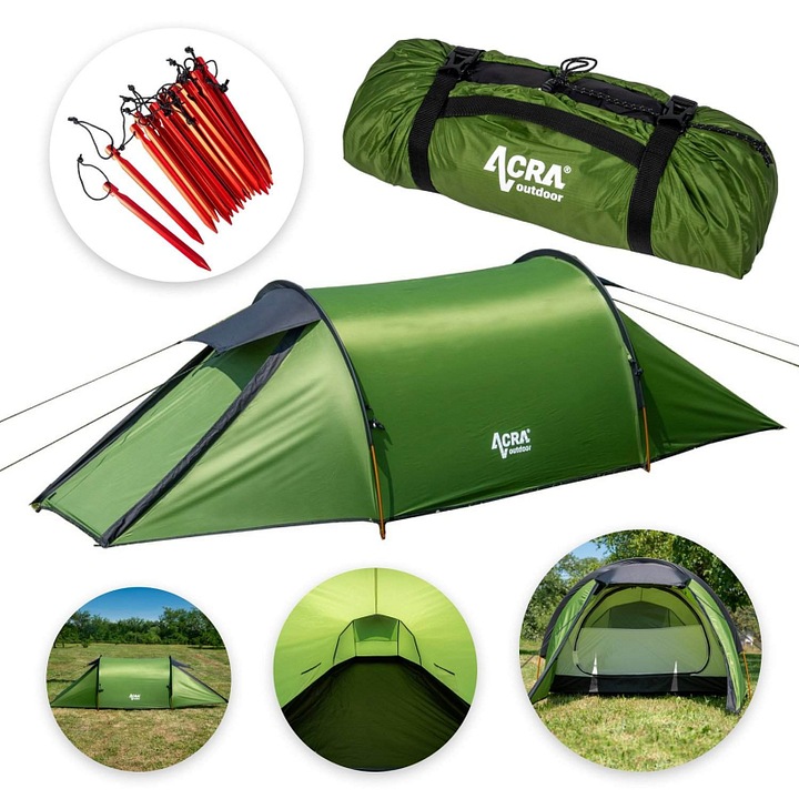 Cort turistic Acra ST32 ultrausor verde 230x140x90cm pentru 2 persoane