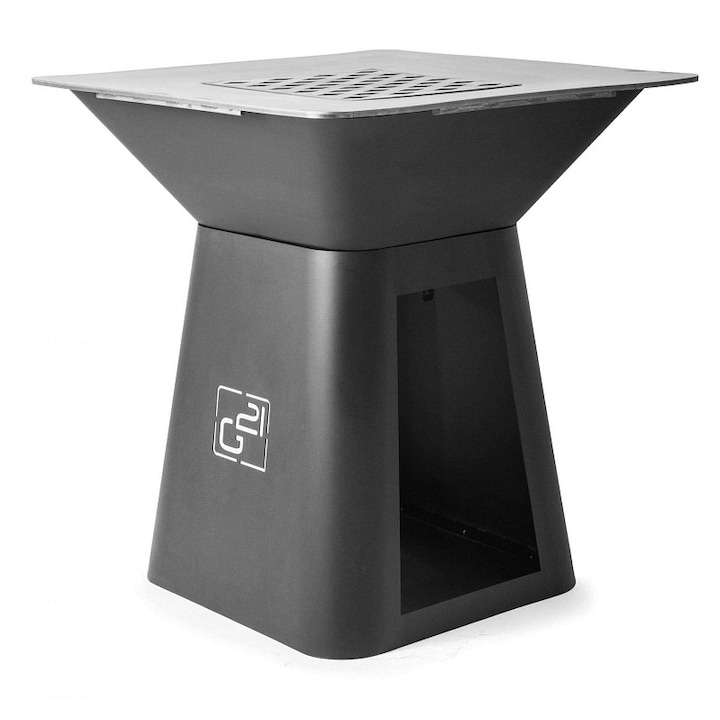 Gratar G21 Montana, otel carbon, plansa 85x85cm, negru, 85x90.5x85cm