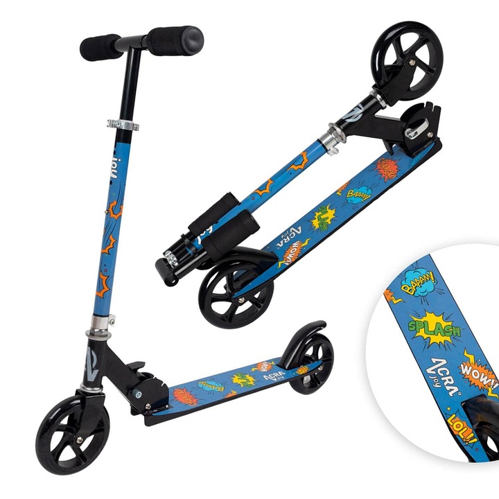 Acra Joy Superhero összecsukható könnyű roller, kék, 150mm, 110-150cm