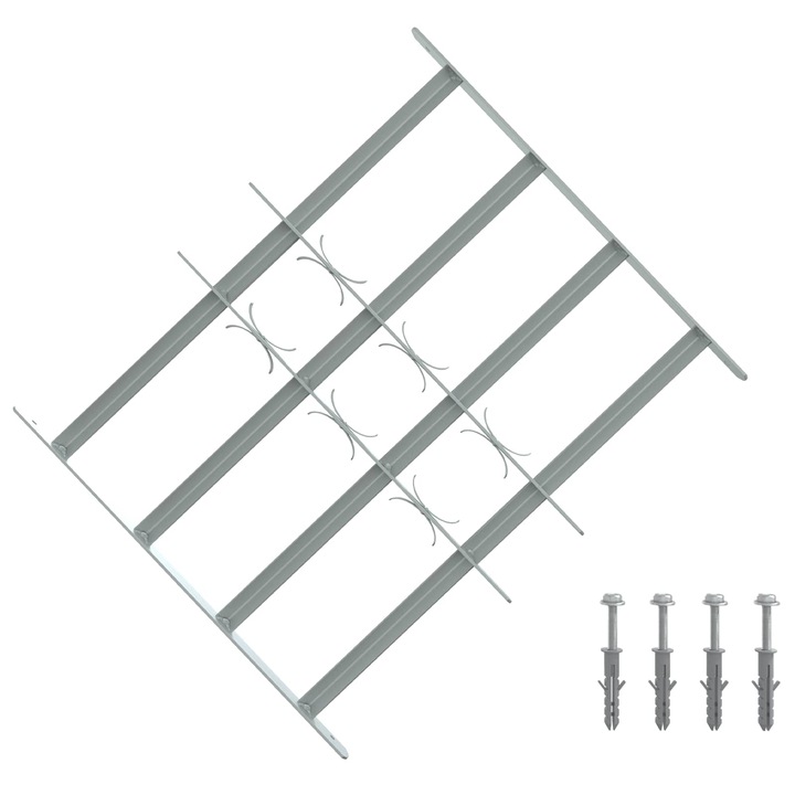 vidaXL Ablakok biztonsági rács 4 keresztlécsel 3 pcs 430-740 mm 42031279