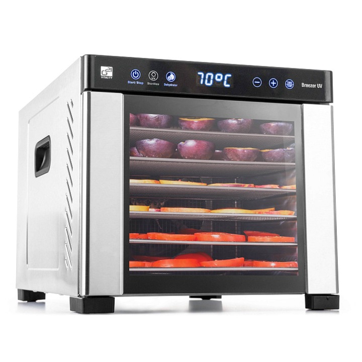 Deshidrator alimente G21 Breezer, inox, 6 tavi, UV, 34x31x45cm