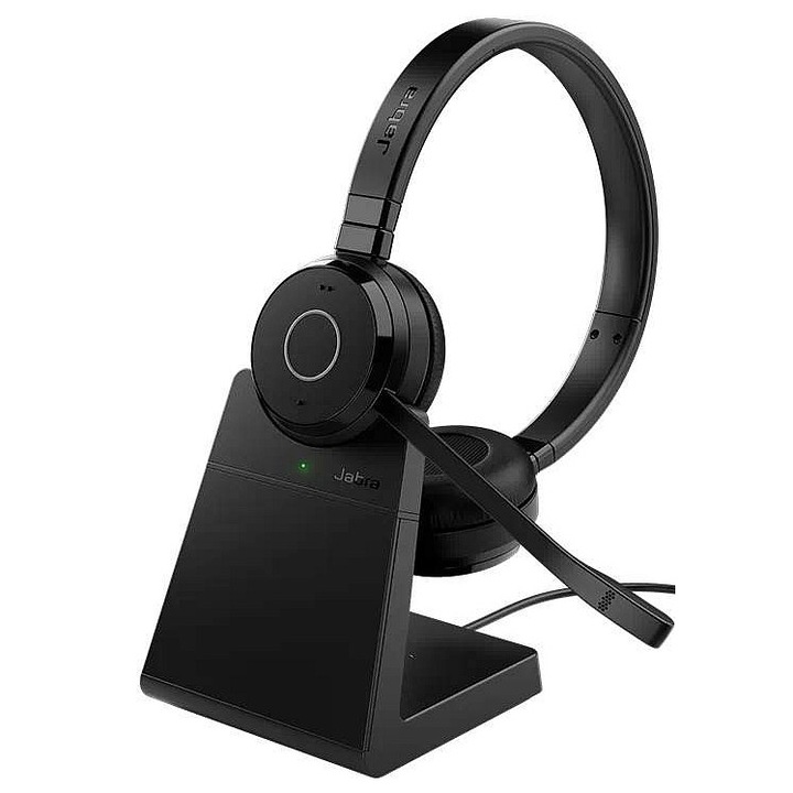 Jabra Evolve 65 TE Link 390a MS Stereo vezeték nélküli fejhallgató, Bluetooth 5.2, Microsoft Teams tanúsítvány, Fekete, 1 db