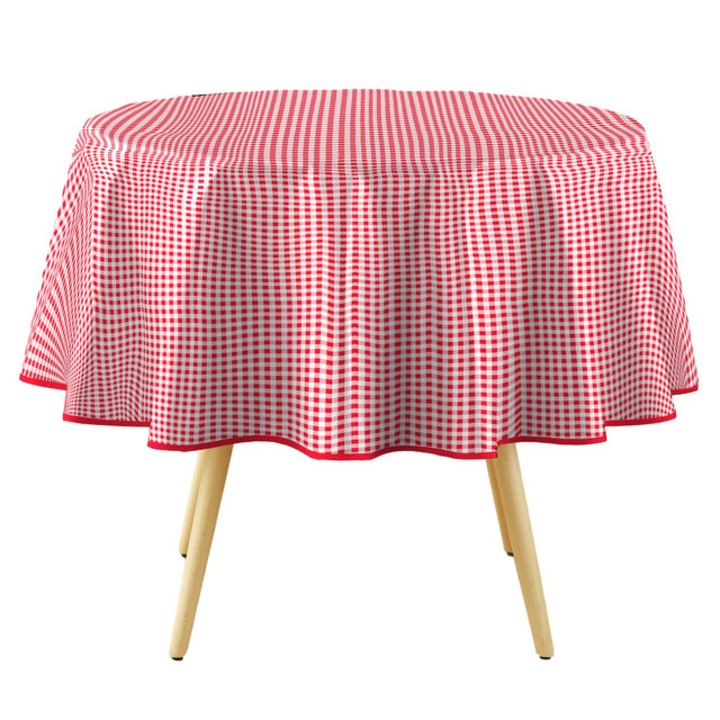 MINI VICHY kerek asztalterítő, Ø 160 cm, kockás