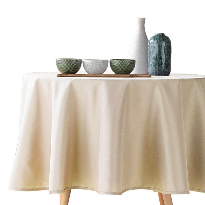 Douceur d'intérieur ESSENTIEL kerek asztalterítő, 180 cm, Oeko-Tex poliészter, gyűrődésálló