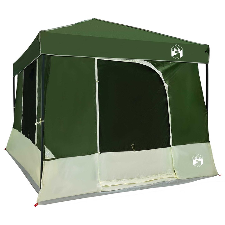 Set Cort pentru vidaXL, Camping 2 pcs Verde Tafeta si Material