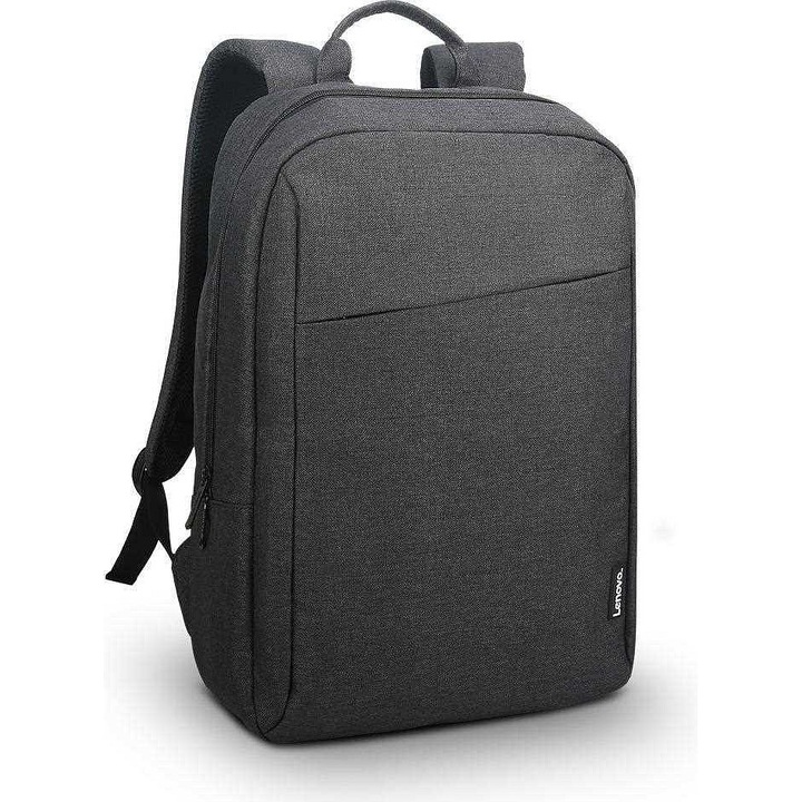 Lenovo, Rucsac laptop din poliester, cu compartiment captusit pentru laptop, buzunar frontal cu fermoar, panou dorsal captusit, B210, Negru, 15.6"
