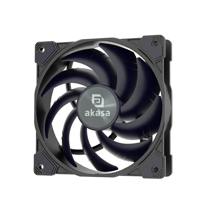 Ventilátor PC Akasa Alucia SM12, csendes, rezgéscsillapítóval, 120x120x30mm, 350-1600 ford./perc, 4-tűs PWM, 64.8 CFM, golyóscsapágyas, Fekete, 1 db