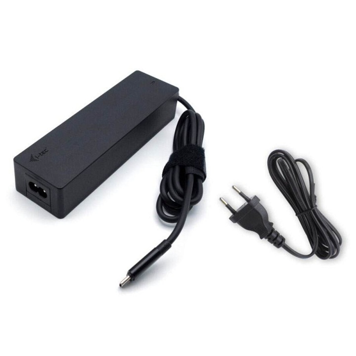 I-Tec Univerzális USB-C PD 3.0 100W töltő, notebook és okostelefon tápegység, kimenet 5/9/12/15/20 V max. 5 A, túlterhelés, túlfeszültség és rövidzárlat elleni védelem, Fekete, 1 db