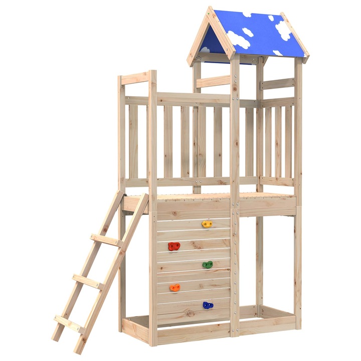 Turn de joaca vidaXL, Maro 52, 5 x 110, 5 x 215 cm Lemn impregnate solid