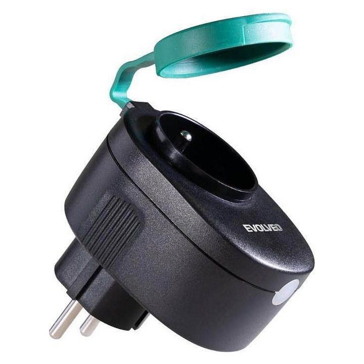 Evolveo Terra NV4 okos kültéri aljzat, IP44, Wi-Fi 2.4GHz vezérlés Android/iOS alkalmazáson keresztül, Fekete, 1 db