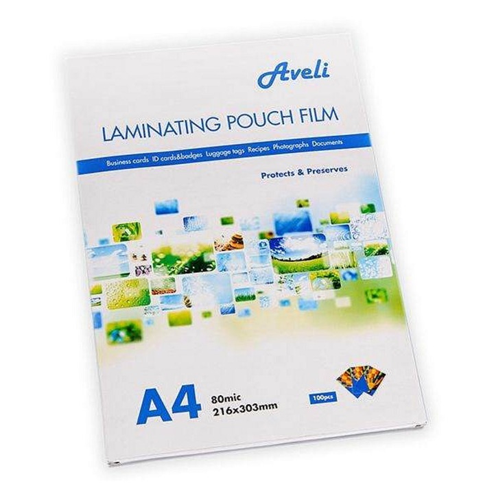 Aveli A4 lamináló fólia 216x303mm 160mic fényes, 100 db-os szett