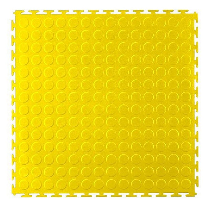 PVC плоча Sedco ECO T LOCK COIN, със система за свързване T-lock, противоплъзгаща, жълта, 498x498x6,5 мм
