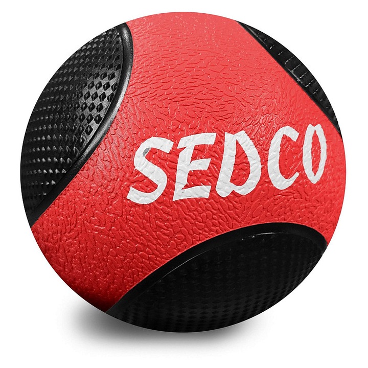 Sedco, Gumírozott medicinlabda csúszásmentes felülettel edzéshez MB6011, Piros/Fekete, 2 kg