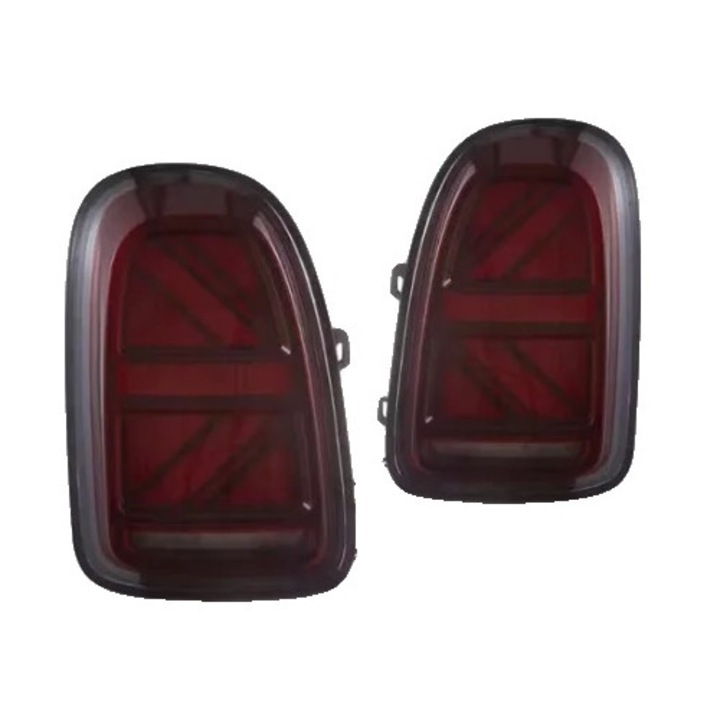 2 db LED hátsó lámpa szett Mini Cooper Countryman F60 (2017-2022), Union Jack design, Multifunkcionális (futófény/irányjelző/fék/tolató), Plug-and-play, IP67, Piros
