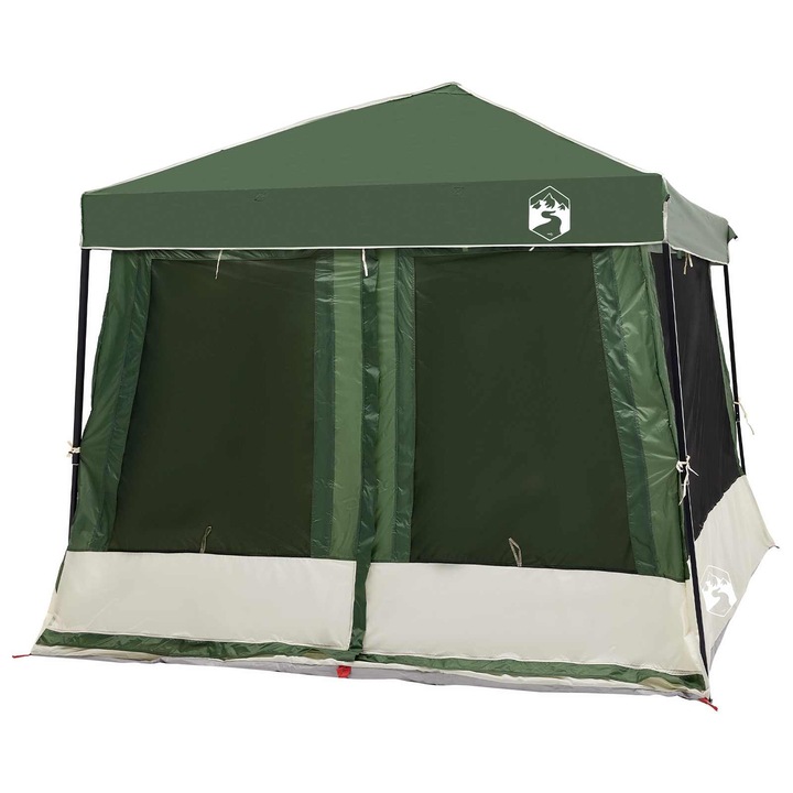 Set Cort pentru vidaXL, Camping 2 pcs Verde Tafeta si Material