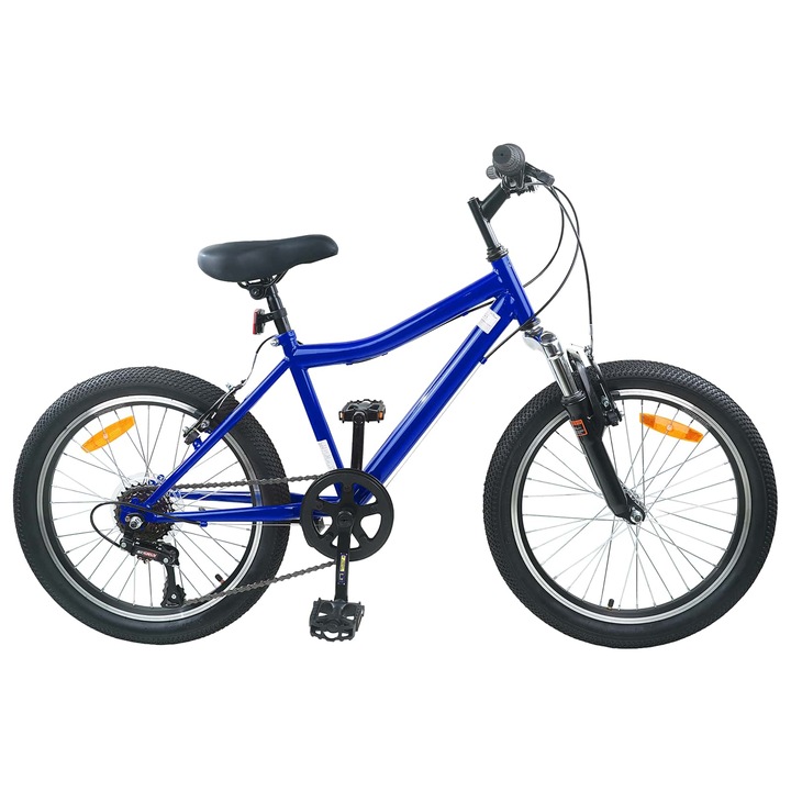 vidaXL Детски Велосипед 20 инча 6-Speed за 6–11 години Тъмен син