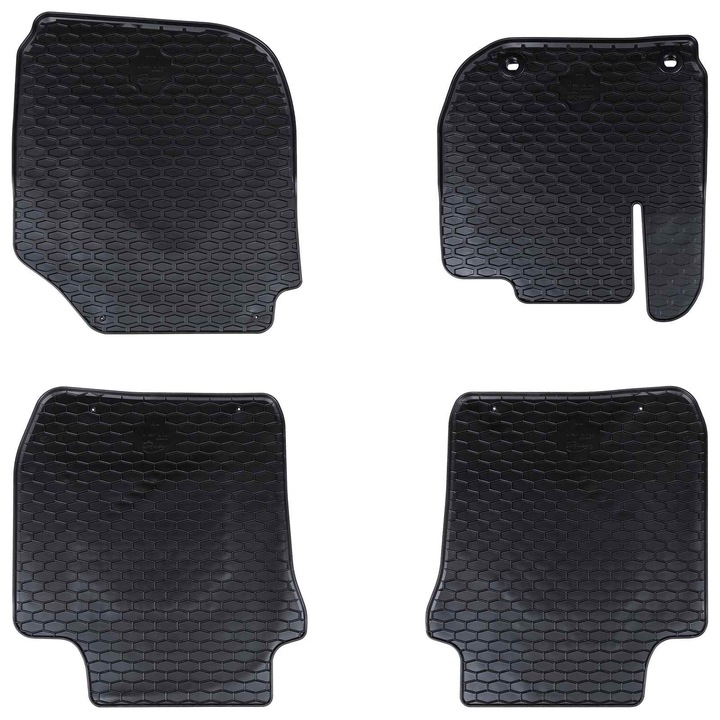 Covor pentru masina 4 pcs vidaXL, Negru Cauciuc