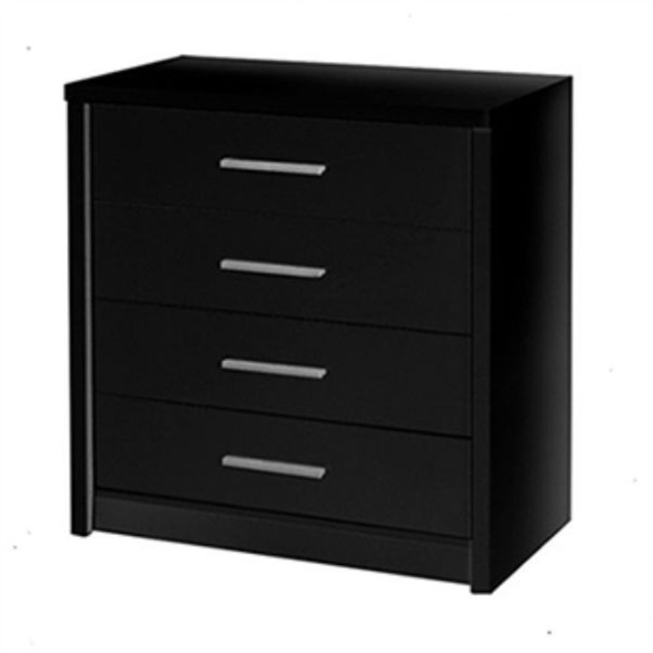Comoda dormitor Genewa 1 cu 4 sertare, 83x80x45 cm, modern, negru mat