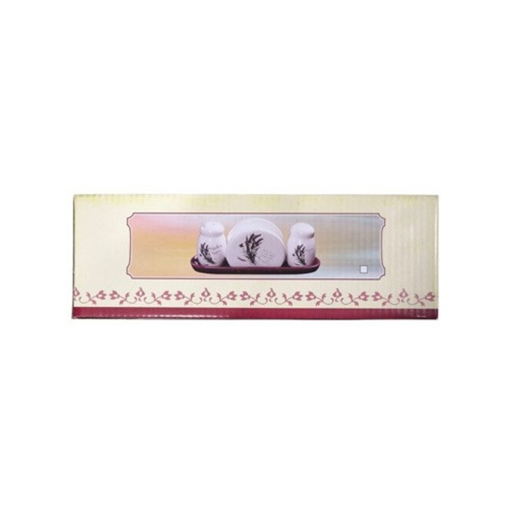 Set solnite cu suport servetele, 4 piese, ceramica, Clini