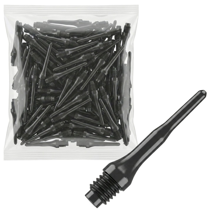 Nyílhegyek (hegyek), Tech-Plast WO 2BA menettel, megerősített, műanyag, 22mm (28mm menettel), fekete, 1000 darab