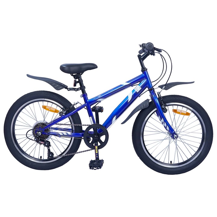 vidaXL Детски Велосипед 20 инча 6-Speed за 6–11 години Тъмен син