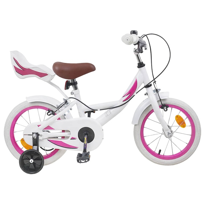 Bicicleta pentru Copii 14 Inci pentru 3-5 ani vidaXL, Alb