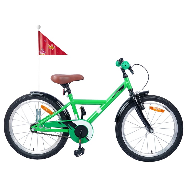 Bicicleta pentru Copii 18 Inci pentru vidaXL, 5-7 ani Verde