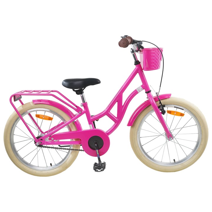 Bicicleta pentru Copii 20 Inci pentru vidaXL, 6-11 ani Roz inchis