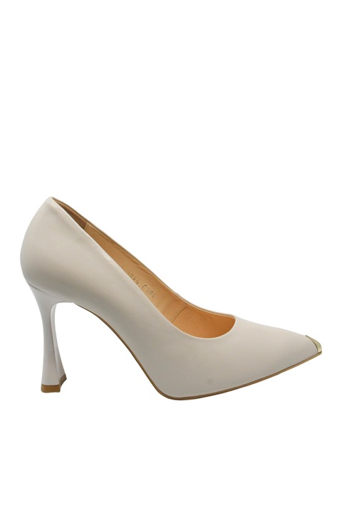 Pantofi eleganti Kordel, cu toc inalt stiletto, crem, din piele naturala KOR2984, Crem