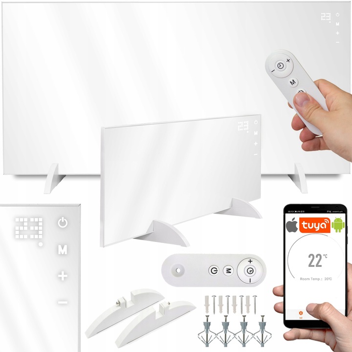 Panou radiant electric ZLARO 450W WiFi alb 50x90cm slim